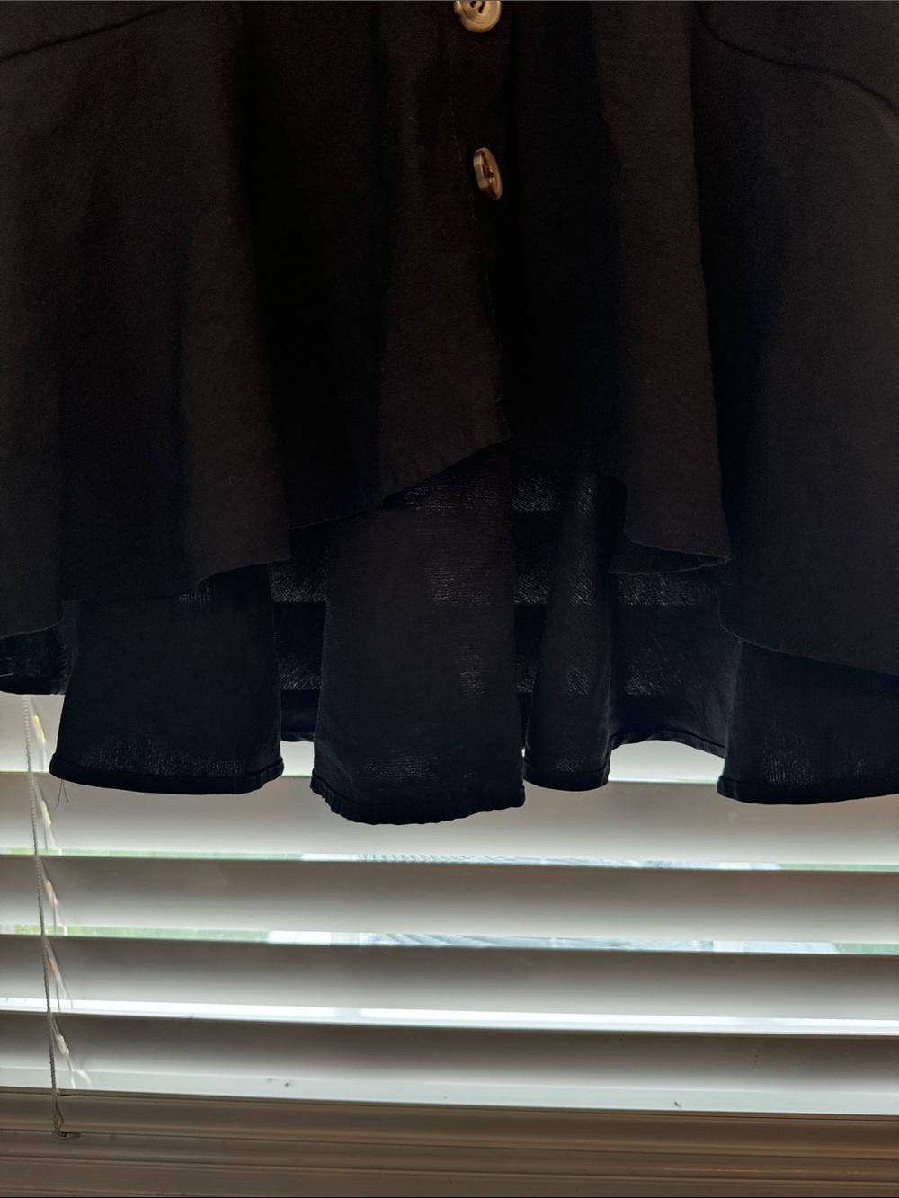 GILLI Classic Black Button-Front V-Neck Midi Dress size Small - Picture 5 of 5